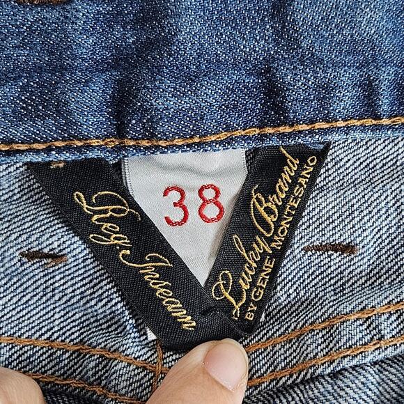 Lucky Brand by Gene Montesano "Woodsman Vintage" Straight Leg Jeans 38 Reg Mens - Picture 4 of 11